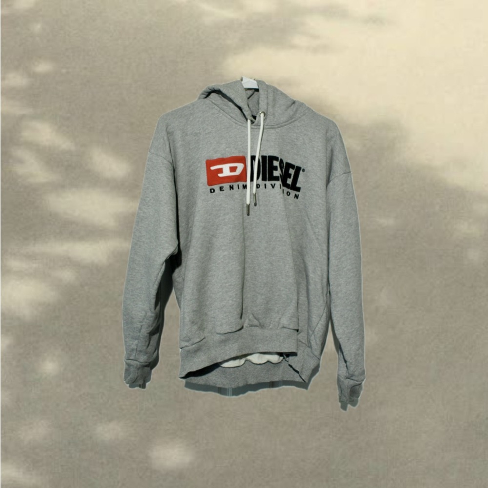 Diesel Heather Gray Logo Hoodie
